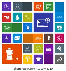Modern, simple, colorful vector icon set with step, fahrenheit, farming, east, teapot, agriculture, temperature, up, scale, harvesting, direction, finance, north, ladder, concept, ship, sack icons