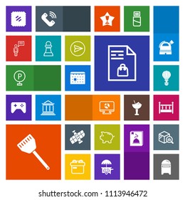 Modern, simple, colorful vector icon set with road, space, business, jump, urban, finance, child, planet, schedule, food, postage, bed, car, parachute, timetable, list, sky, letter, station, lot icons