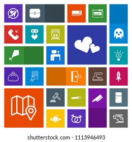 Modern, simple, colorful vector icon set with door, summer, flashlight, air, desk, heart, location, table, white, fun, idea, lawyer, lamp, launch, transportation, button, kite, concept, dentist icons