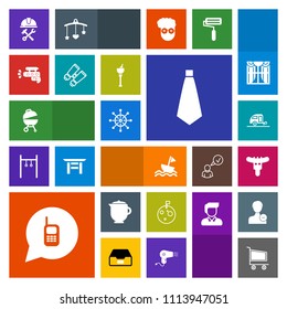 Modern, simple, colorful vector icon set with industry, tea, tie, hot, fashion, pistol, sausage, nautical, breakfast, sailboat, moon, trailer, telephone, helm, trolley, foreman, rudder, phone icons
