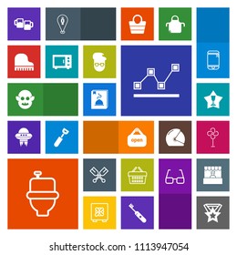 Modern, simple, colorful vector icon set with oar, canoe, alcohol, market, ufo, paddle, basket, water, electric, first, drink, store, bathroom, chart, boat, menu, bar, open, cooler, data, fan icons