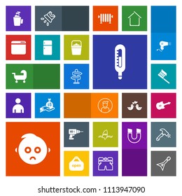 Modern, simple, colorful vector icon set with equipment, drill, ocean, music, sign, internet, care, machine, hot, bucket, guitar, fridge, surfer, carriage, cute, sad, surf, cup, way, arrow, work icons