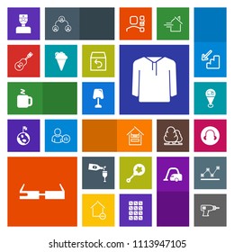 Modern, simple, colorful vector icon set with technology, equipment, dessert, music, doctor, interior, jacket, red, modern, lamp, customer, machine, hand, alcohol, hot, wine, sign, cup, glass icons