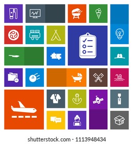 Modern, simple, colorful vector icon set with kamon, sign, list, blue, stroller, care, sheriff, cardboard, anchor, water, japanese, summer, plane, texas, package, nautical, brush, kitchen, pram icons
