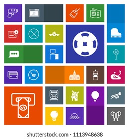 Modern, simple, colorful vector icon set with game, fitness, bike, church, train, ventilator, cooler, headset, sound, religion, architecture, energy, work, machine, transport, audio, pistol, fan icons