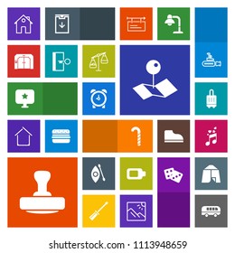 Modern, simple, colorful vector icon set with pointer, house, mark, lollipop, star, transport, speed, sign, travel, watch, computer, baggage, water, kayaking, stamp, door, music, transportation icons