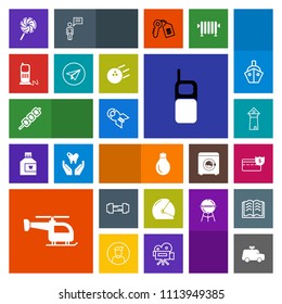 Modern, simple, colorful vector icon set with bulb, business, child, rider, toy, car, play, communication, workout, old, mobile, europe, light, motorbike, cash, biker, motorcycle, coin, gym icons