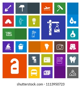 Modern, simple, colorful vector icon set with privacy, label, sky, tool, template, light, fashion, sweet, mediterranean, time, oil, ocean, healthy, business, saw, timetable, construction, tent icons