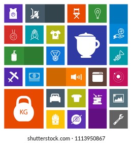Modern, simple, colorful vector icon set with necklace, heavy, spanner, success, breakfast, equipment, clean, win, tool, weight, wrench, hammer, shirt, prize, nurse, liquid, soap, musical, sound icons