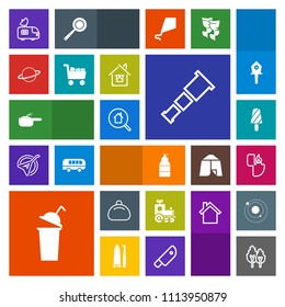 Modern, simple, colorful vector icon set with antenna, night, fashion, van, travel, fire, dessert, spray, leather, dish, transport, summer, television, cigarette, nature, bag, object, paint, toy icons