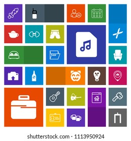 Modern, simple, colorful vector icon set with medieval, cat, job, machine, blank, bag, file, exercise, kitty, breakfast, sport, briefcase, bedroom, sound, workout, double, sword, teapot, bed icons
