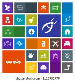 Modern, simple, colorful vector icon set with hierarchy, building, real, baby, bugle, chair, privacy, beach, company, house, boy, luggage, vehicle, dentistry, estate, label, truck, man, pacifier icons