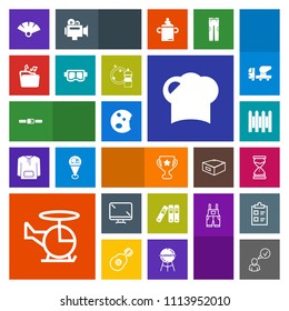 Modern, simple, colorful vector icon set with belt, screen, award, fan, technology, first, traditional, wall, folder, hour, complete, sand, aircraft, place, monitor, winner, food, dessert, sensu icons