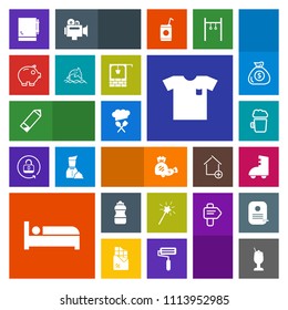 Modern, simple, colorful vector icon set with water, magic, notebook, roller, food, sweet, beer, bed, cocktail, nature, bar, wand, old, ocean, fashion, white, lollipop, sport, chief, pen, drink icons