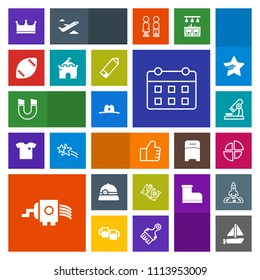 Modern, simple, colorful vector icon set with research, cooking, pole, west, laboratory, pie, king, graph, search, timetable, schedule, cheese, food, time, magnetic, microscope, travel, business icons