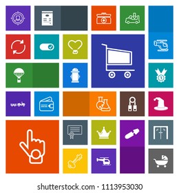 Modern, simple, colorful vector icon set with award, extreme, template, parachute, water, medicine, queen, marketing, diploma, certificate, cart, circus, success, pram, safety, customer, child icons