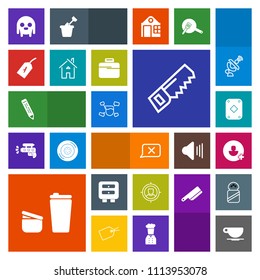 Modern, simple, colorful vector icon set with sugar, customer, marketing, ufo, alien, technology, chat, man, drawer, cup, global, communication, tag, home, construction, game, pen, pencil, cafe icons