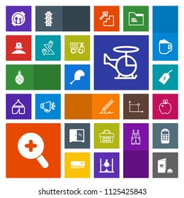 Modern, simple, colorful vector icon set with table, aircraft, basket, store, bird, tag, sale, flight, pencil, fresh, fruit, meat, astronaut, interior, helicopter, plate, apple, cabinet, kid icons