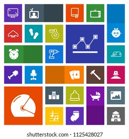 Modern, simple, colorful vector icon set with screen, time, space, motorcycle, temple, game, helmet, equipment, cap, display, chart, stats, hour, watch, rider, bed, spaceship, motorbike, alarm icons