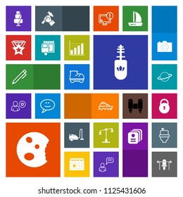 Modern, simple, colorful vector icon set with domestic, lock, ship, pen, mascara, judge, law, caravan, orbit, brush, beautiful, doughnut, write, balance, fashion, equipment, justice, transport icons
