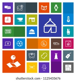 Modern, simple, colorful vector icon set with nature, estate, tent, speech, travel, pin, real, property, frame, skater, time, dental, adventure, location, wing, elevator, talk, insect, pointer icons