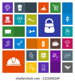 Modern, simple, colorful vector icon set with sign, horse, business, map, child, stationery, annual, helmet, global, equipment, championship, calendar, victory, home, reminder, bag, education icons