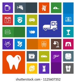 Modern, simple, colorful vector icon set with shirt, dental, christmas, direction, delivery, cocktail, warm, sport, dentist, transportation, machine, drink, fireplace, , comet, mug, equipment icons