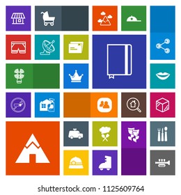 Modern, simple, colorful vector icon set with beacon, camp, estate, seamark, team, queen, child, sea, childhood, box, package, music, lips, car, travel, female, teeth, outdoor, king, template icons