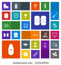 Modern, simple, colorful vector icon set with satellite, game, ufo, page, carnival, tank, standing, sky, space, love, holiday, poker, celebration, concept, equipment, protection, lifestyle, boy icons