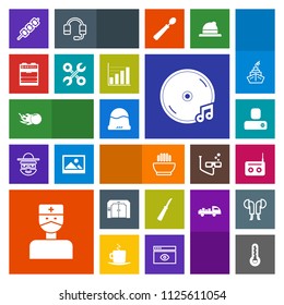 Modern, simple, colorful vector icon set with tool, service, dinner, sign, space, sound, barbecue, equipment, hospital, kitchen, thermometer, dish, person, clothing, meat, , headwear, elevator icons