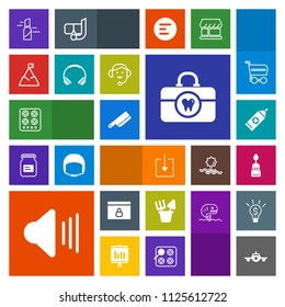 Modern, simple, colorful vector icon set with internet, background, sweet, cutlery, fashion, white, landscape, mountain, music, download, sound, gas, doughnut, toy, dessert, website, stove, lock icons