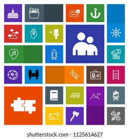 Modern, simple, colorful vector icon set with human, satellite, tree, space, landscape, bus, transportation, ladder, nature, religion, environment, technology, blue, vehicle, education, wc, sky icons