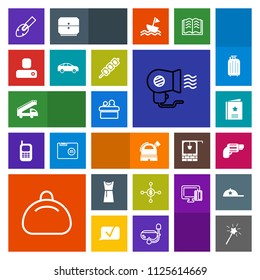 Modern, simple, colorful vector icon set with equipment, business, observatory, speaker, fan, female, weapon, hair, shovel, construction, investment, style, magic, white, object, transport, sign icons