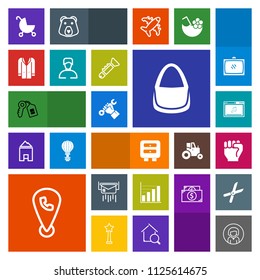 Modern, simple, colorful vector icon set with business, outfit, concept, human, envelope, carriage, fashion, map, child, security, hand, door, foreman, builder, coat, message, phone, helmet, bag icons