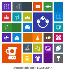 Modern, simple, colorful vector icon set with universe, cooking, japan, food, astronomy, infant, salmon, shopping, rattle, wine, monster, child, star, toy, mixer, bath, sea, credit, alcohol, ufo icons