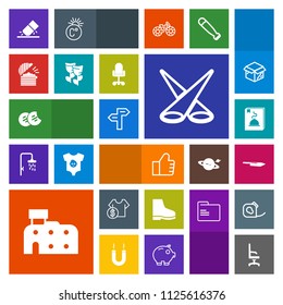 Modern, simple, colorful vector icon set with spotlight, cost, scene, armchair, menu, find, concept, coffee, backdrop, web, interior, shop, direction, background, cookie, food, kitchen, way icons