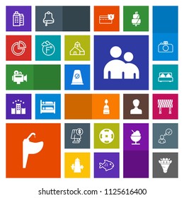 Modern, simple, colorful vector icon set with estate, bed, casino, business, equipment, dessert, money, food, electricity, bedroom, real, bouquet, street, tap, bathroom, man, cake, sign, traffic icons