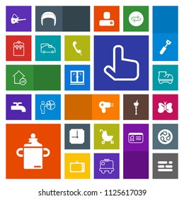 Modern, simple, colorful vector icon set with professional, person, estate, insect, property, butterfly, time, beautiful, fun, home, nature, hairdryer, pointer, real, template, roller, pram icons