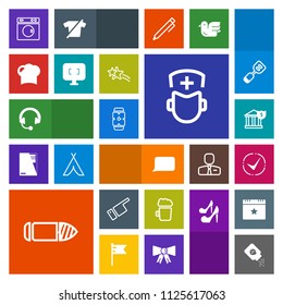 Modern, simple, colorful vector icon set with people, showing, bubble, bar, alcohol, banking, doctor, bank, money, audio, baby, headphone, sign, business, surgeon, powder, time, equipment, white icons