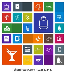 Modern, simple, colorful vector icon set with pie, handgun, sky, fork, banking, kitchen, juice, europe, communication, greece, stationary, tool, telephone, phone, finance, pistol, summer, object icons