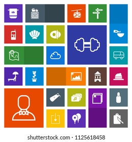 Modern, simple, colorful vector icon set with photo, chemistry, fashion, exercise, cutlery, fitness, cotton, restaurant, bus, cloth, location, cloud, cell, clothing, speed, map, picture, science icons