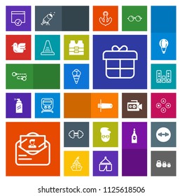 Modern, simple, colorful vector icon set with fashion, workout, kilogram, holiday, sound, nature, sky, weight, present, post, retro, chain, mail, cream, ball, gym, fun, sign, audio, exercise icons