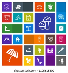 Modern, simple, colorful vector icon set with bathroom, toilet, coaxial, sweet, refresh, wc, treadmill, poker, fitness, sunny, cream, book, letter, location, parasol, nature, white, weather, gym icons
