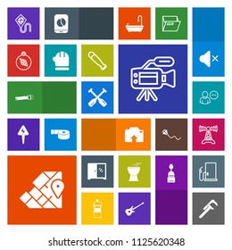 Modern, simple, colorful vector icon set with radio, home, flashlight, oar, station, sign, communication, video, industrial, water, percussion, boat, joy, furniture, account, world, service, sky icons