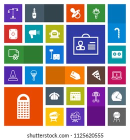 Modern, simple, colorful vector icon set with computer, sushi, grater, barbecue, kitchen, calendar, justice, sofa, time, woman, profile, screen, fish, laptop, music, judge, notebook, salmon, law icons