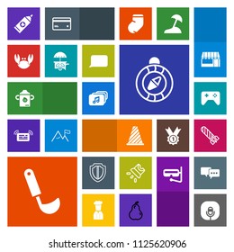 Modern, simple, colorful vector icon set with fire, street, music, east, direction, ladle, care, hygiene, soup, projection, danger, plastic, protect, shield, brush, power, kitchen, microphone icons
