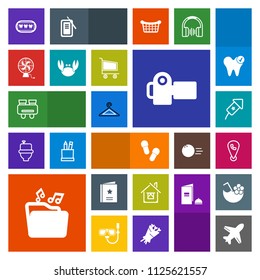 Modern, simple, colorful vector icon set with favour, health, airplane, dentist, background, photographer, event, slipper, vision, travel, home, glasses, plane, aircraft, location, dental, white icons