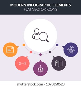 Modern, simple, colorful vector infographic background with fitness, website, dollar, open, book, package, education, technology, library, architecture, new, eiffel, landmark, famous, page, cash icons