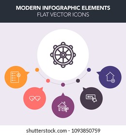 Modern, simple, colorful vector infographic background with sign, new, navigation, interview, construction, human, style, work, house, employee, building, job, sun, wheel, internet, recruitment icons