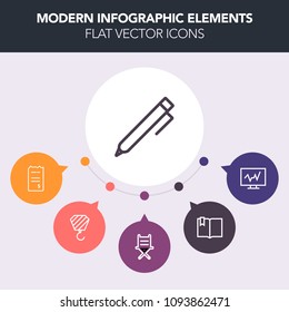 Modern, simple, colorful vector infographic background with seat, click, comfortable, computer, drawing, note, bank, technology, hand, armchair, test, library, doctor, page, open, health, money icons